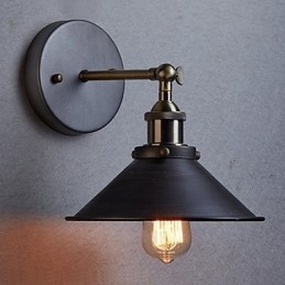 Ipari Vintage Edison Simplicity 1 Világos falra szerelhető étkező étkező dolgozószoba Irodai folyosó Fém falikar