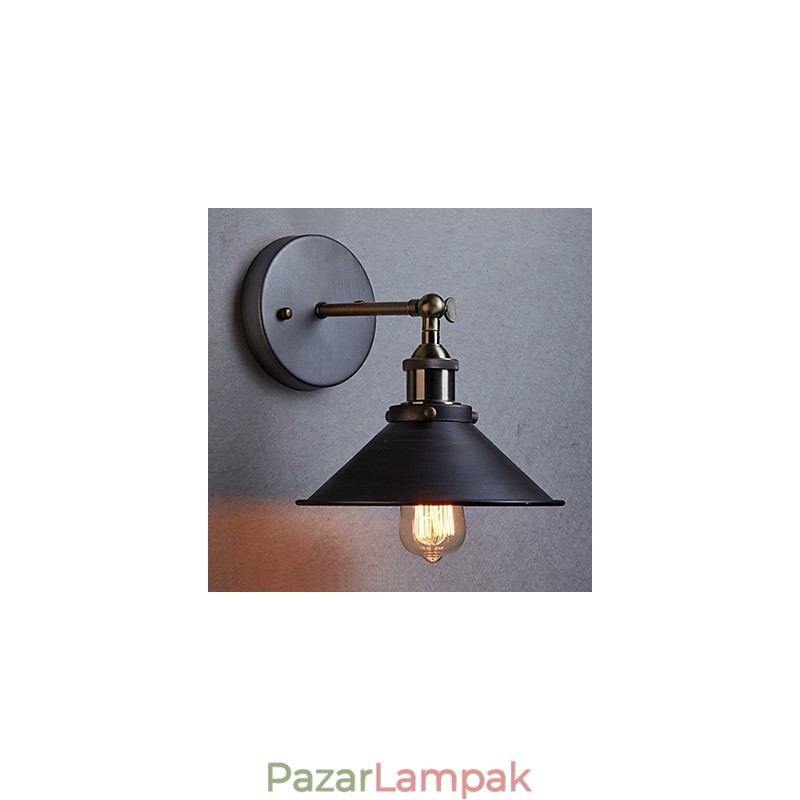 Ipari Vintage Edison Simplicity 1 Világos falra szerelhető étkező étkező dolgozószoba Irodai folyosó Fém falikar
