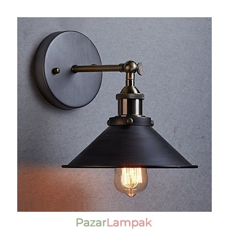 Ipari Vintage Edison Simplicity 1 Világos falra szerelhető étkező étkező dolgozószoba Irodai folyosó Fém falikar