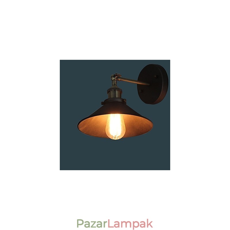 Ipari Vintage Edison Simplicity 1 Világos falra szerelhető étkező étkező dolgozószoba Irodai folyosó Fém falikar