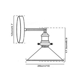 Ipari Vintage Edison Simplicity 1 Világos falra szerelhető étkező étkező dolgozószoba Irodai folyosó Fém falikar