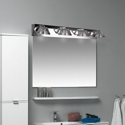 Modern fali lámpa üvegernyővel 4 lámpás tükör elöl