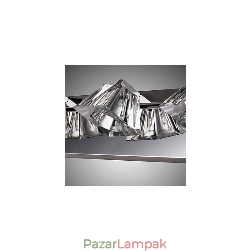 Modern fali lámpa üvegernyővel 4 lámpás tükör elöl