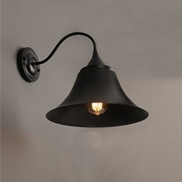 Designer Duds Loft stílusú ősi fekete vassapkás fali lámpa