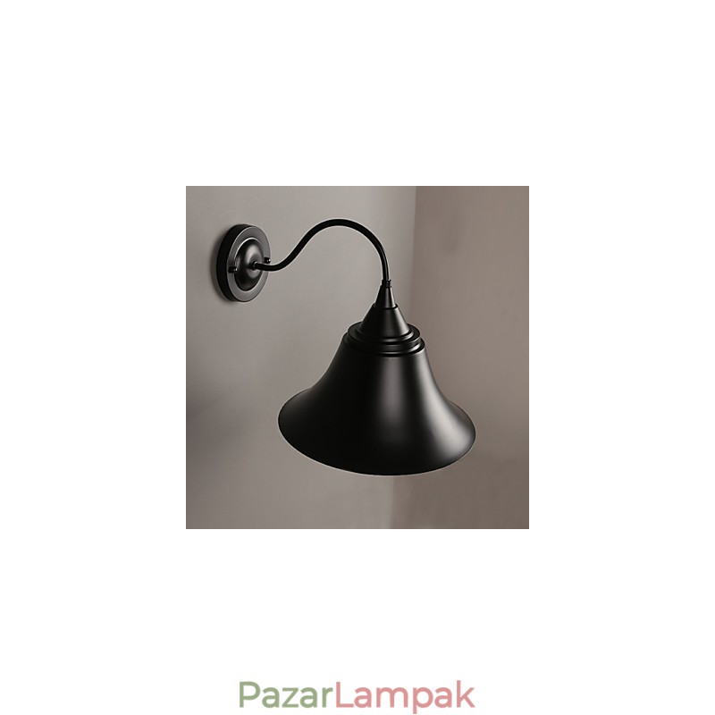 Designer Duds Loft stílusú ősi fekete vassapkás fali lámpa