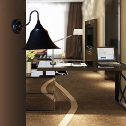 Designer Duds Loft stílusú ősi fekete vassapkás fali lámpa