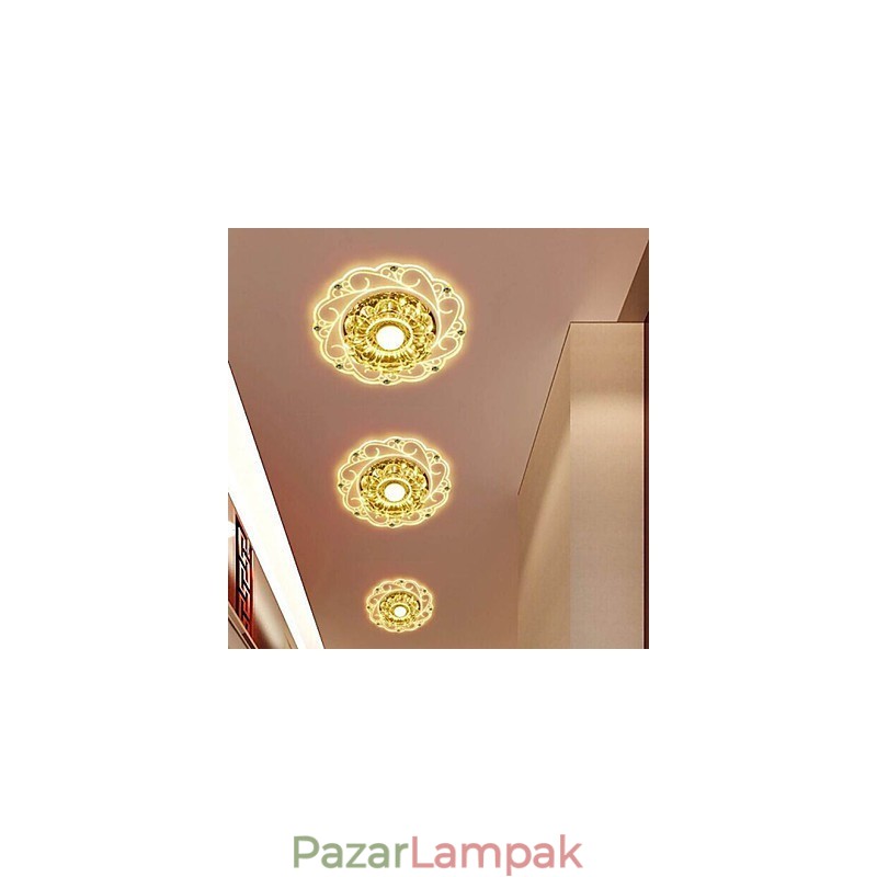 Kristály mennyezeti lámpa spotlámpa SMD 3W kreatív lámpacső fény színes színes kupola fény
