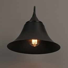 Designer Duds Loft stílusú ősi fekete vassapkás fali lámpa