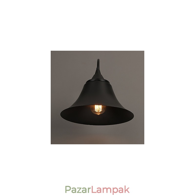 Designer Duds Loft stílusú ősi fekete vassapkás fali lámpa