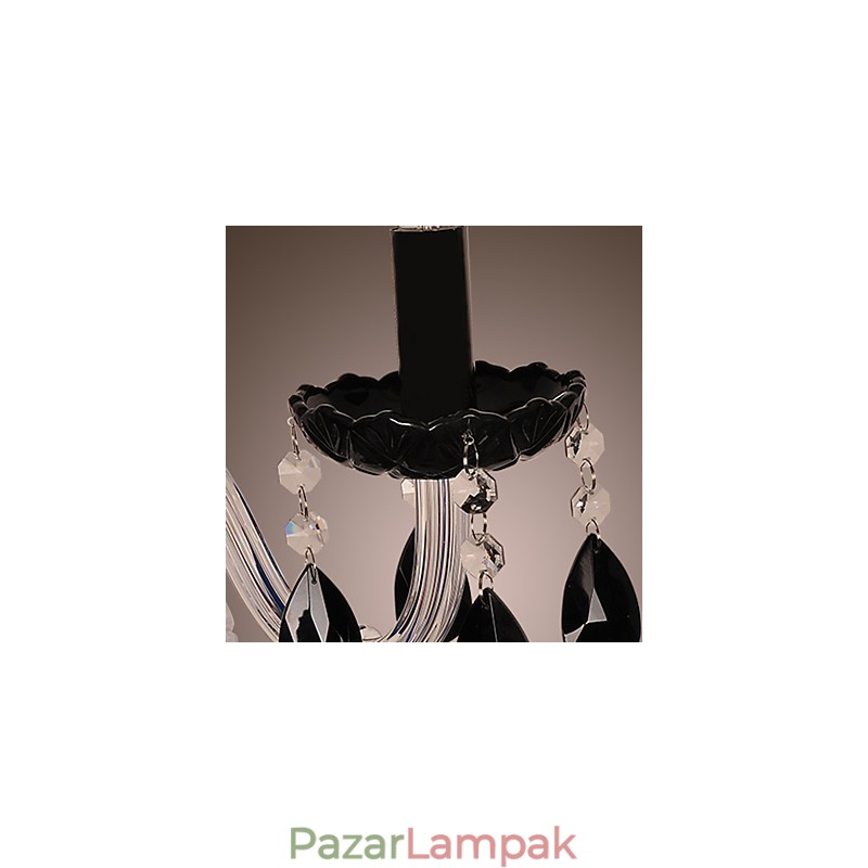 Fekete kristály fali lámpa gyertyával