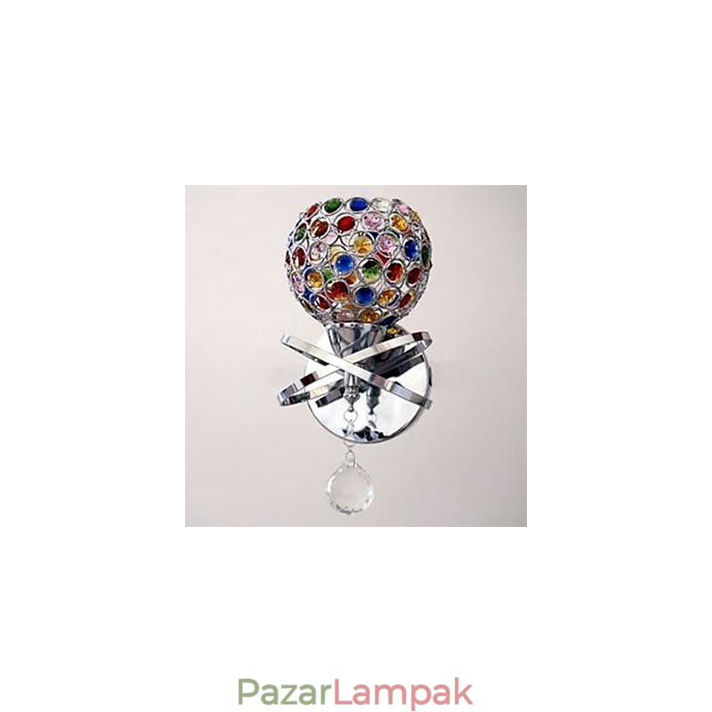 Egyfejű kristály fali lámpa