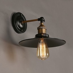 Kreatív Nordic Light egyfejű fekete esernyős fali lámpa, amely helyreállítja az ősi fényt