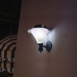Kültéri napelemes fehér villa falra szerelhető kerti udvari ajtó ösvény lámpa