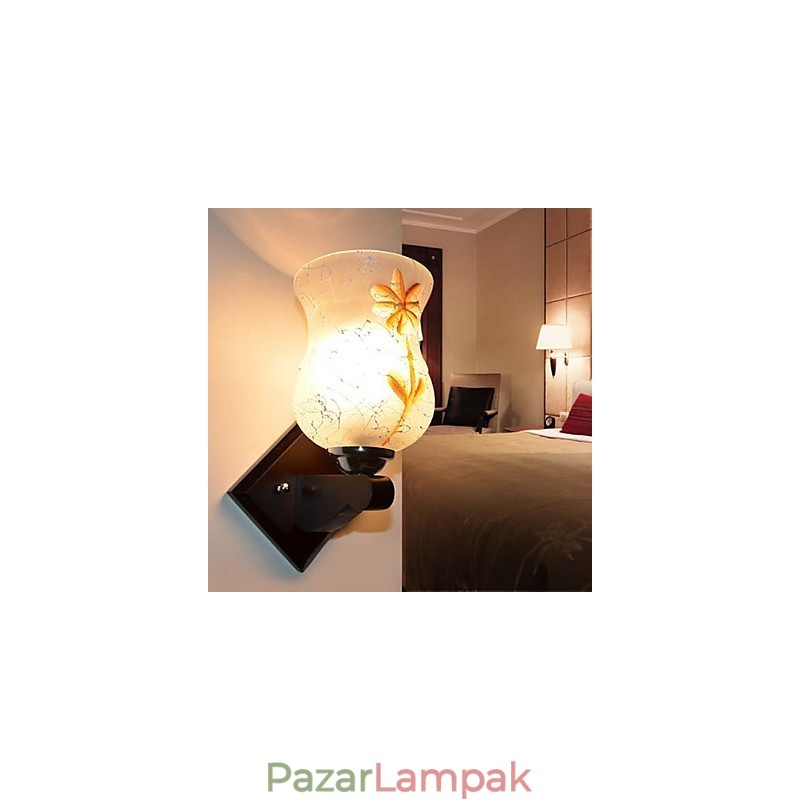 Tömör fa kreatív fali lámpa hálószoba Az ágy feje világít