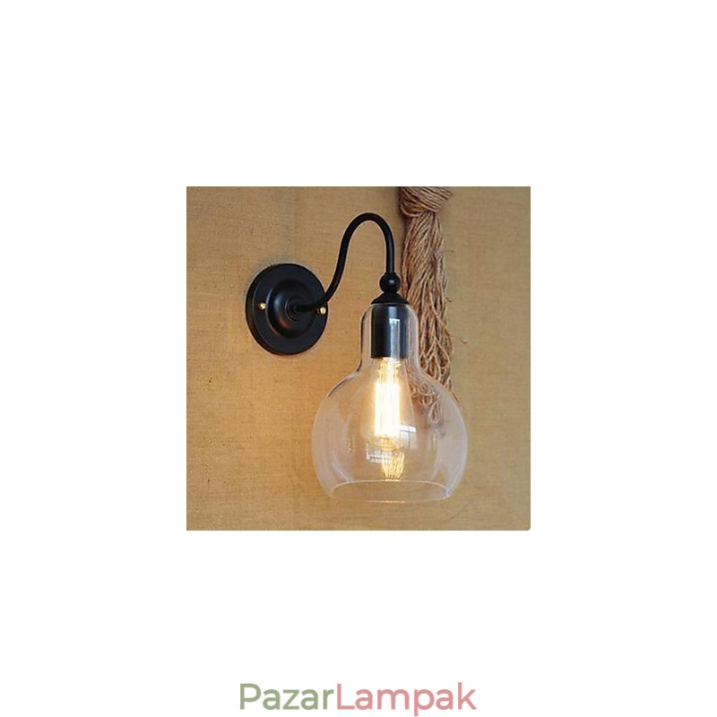 Modern étterem dísz fali lámpa Kovácsoltvas üveg