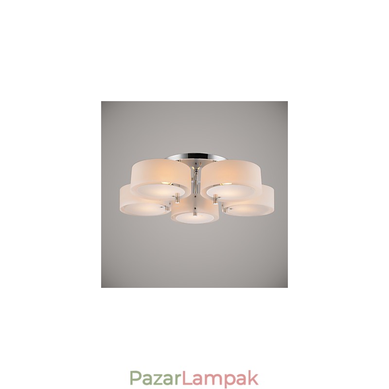 Süllyesztett szerelésű modern kortárs 5 lámpás mennyezeti könnyűfém