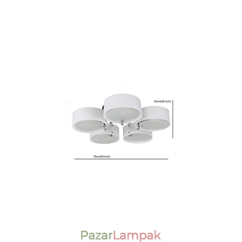Süllyesztett szerelésű modern kortárs 5 lámpás mennyezeti könnyűfém