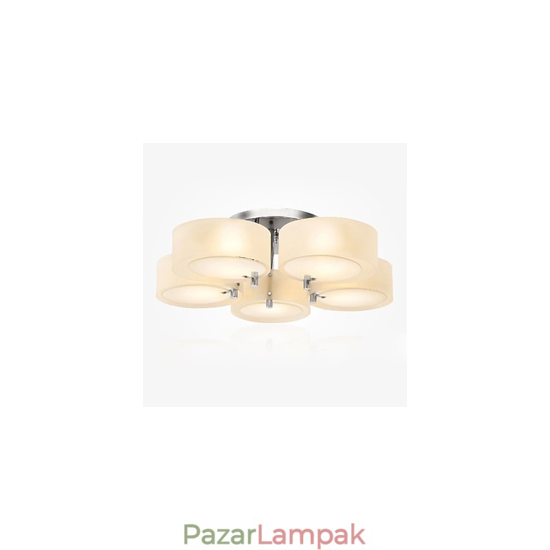 Süllyesztett szerelésű modern kortárs 5 lámpás mennyezeti könnyűfém