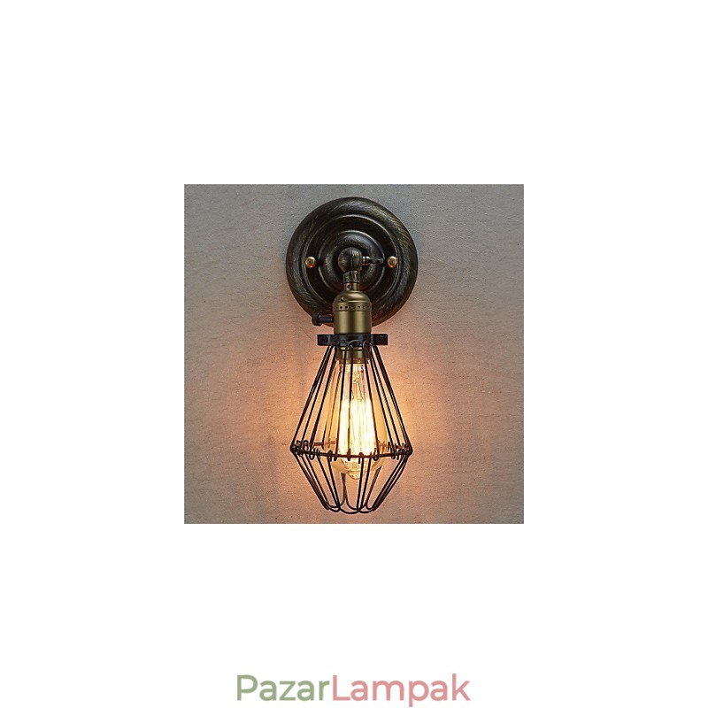 Vintage stílusú ipari nyitó és záró lámpa fali lámpa kalitkás lámpa padláson, ősi módszereket restauráló fali lámpa