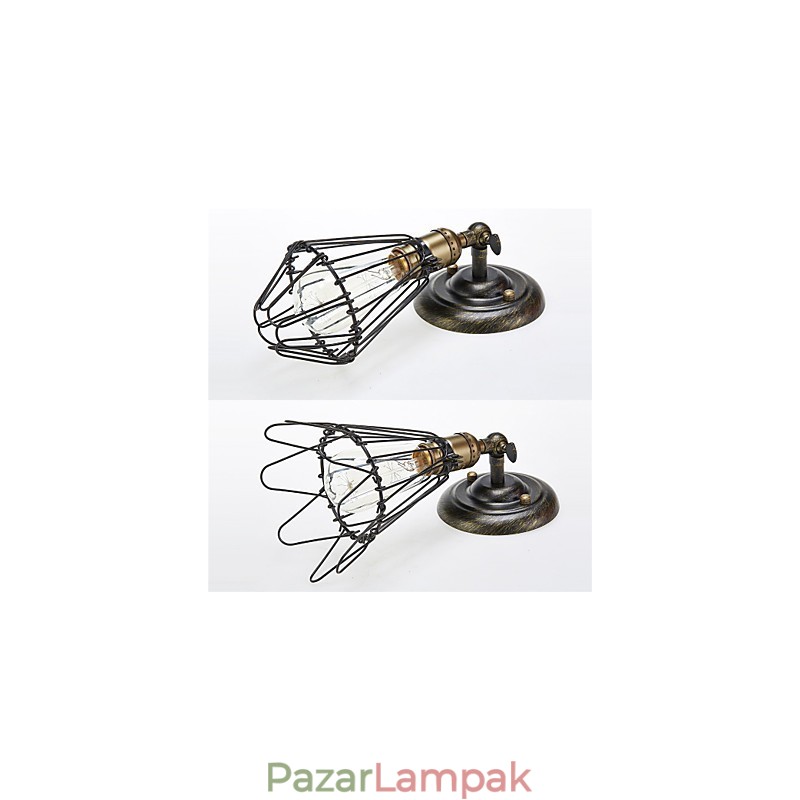 Vintage stílusú ipari nyitó és záró lámpa fali lámpa kalitkás lámpa padláson, ősi módszereket restauráló fali lámpa