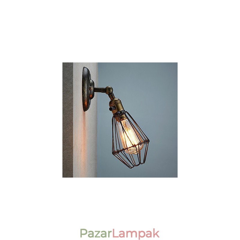 Vintage stílusú ipari nyitó és záró lámpa fali lámpa kalitkás lámpa padláson, ősi módszereket restauráló fali lámpa