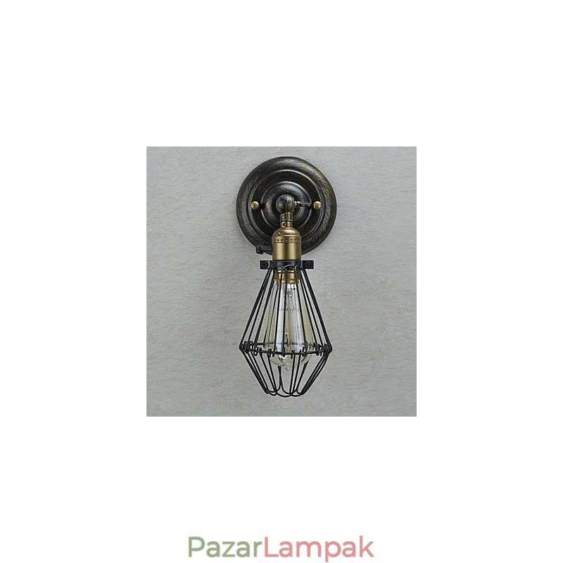 Vintage stílusú ipari nyitó és záró lámpa fali lámpa kalitkás lámpa padláson, ősi módszereket restauráló fali lámpa