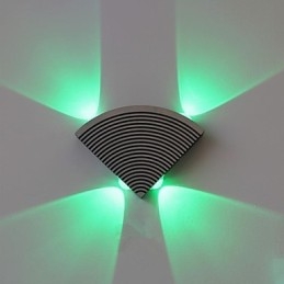 Ventilátor fali lámpa négy fényű zöld alumínium akril