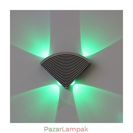 Ventilátor fali lámpa négy fényű zöld alumínium akril Ventilátor fali lámpa négy fényű zöld alumínium akril