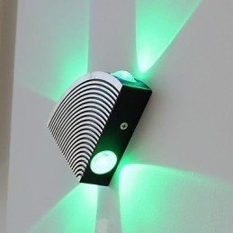 Ventilátor fali lámpa négy fényű zöld alumínium akril