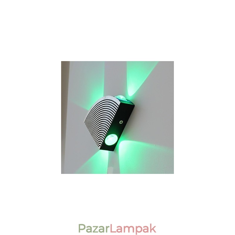 Ventilátor fali lámpa négy fényű zöld alumínium akril
