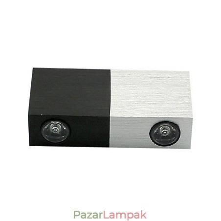 Modern fali lámpa félezüst félig fekete elegáns kivitelű kockatesttel 2 s Modern fali lámpa félezüst félig fekete elegáns kivitelű kockatesttel 2 s