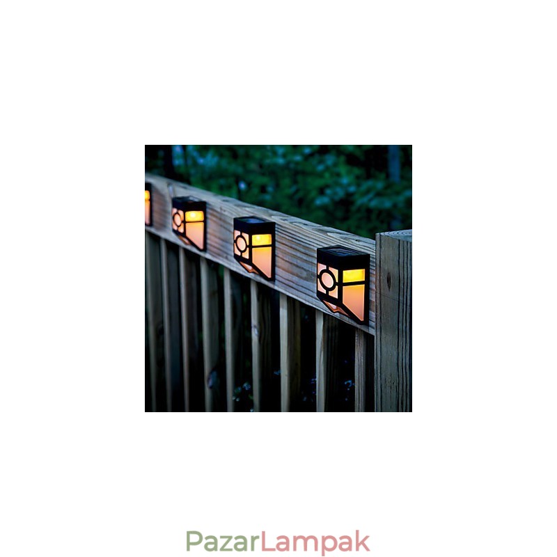 Meleg sárga napenergiával működő falra szerelhető 2 lámpás fedélzeti lámpa
