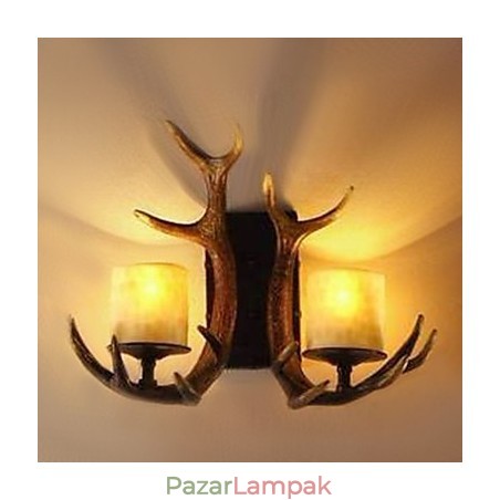 Fali lámpa 2 lámpával agancsban Fali lámpa 2 lámpával agancsban