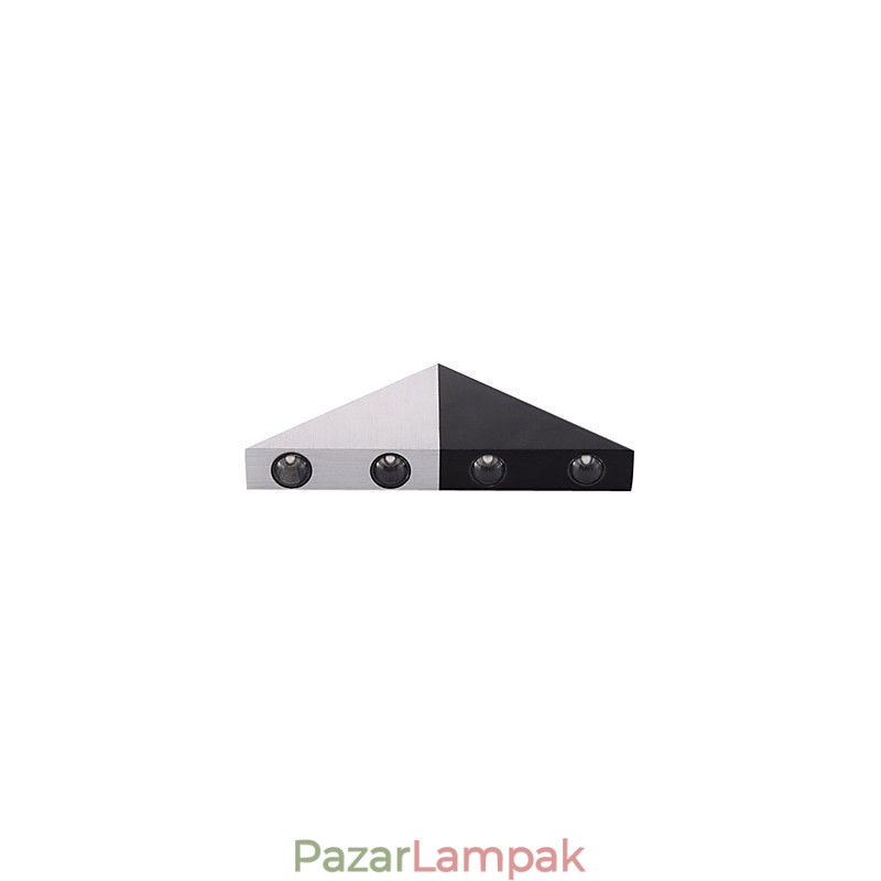 Modern fali lámpa fekete és ezüst színű elegáns háromszög stílusú dizájnnal