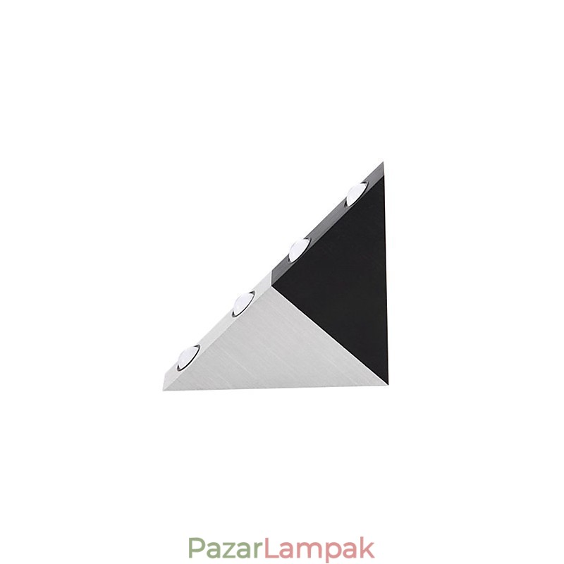 Modern fali lámpa fekete és ezüst színű elegáns háromszög stílusú dizájnnal