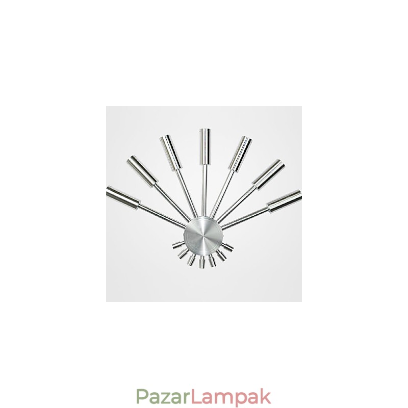 Modern fali lámpa szórófénnyel, legyező alakú 7 fémrúd elegáns stílusban