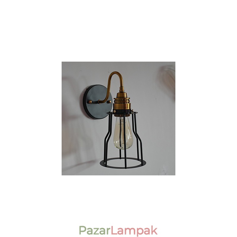 Minimalista művészi fali lámpa fekete fém csontváz ernyővel
