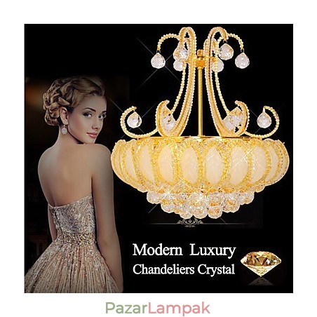 Modern luxus csillár kristály függőlámpa 50 cm átmérőjű, 8 db izzót tartalmaz Modern luxus csillár kristály függőlámpa 50 cm átmérőjű, 8 db izzót tartalmaz