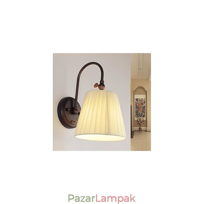 Vas fali lámpa szövet ernyővel 1 fényben