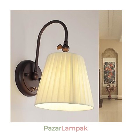 Vas fali lámpa szövet ernyővel 1 fényben