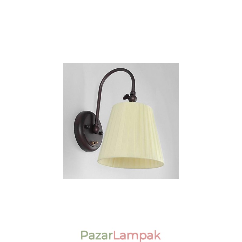 Vas fali lámpa szövet ernyővel 1 fényben