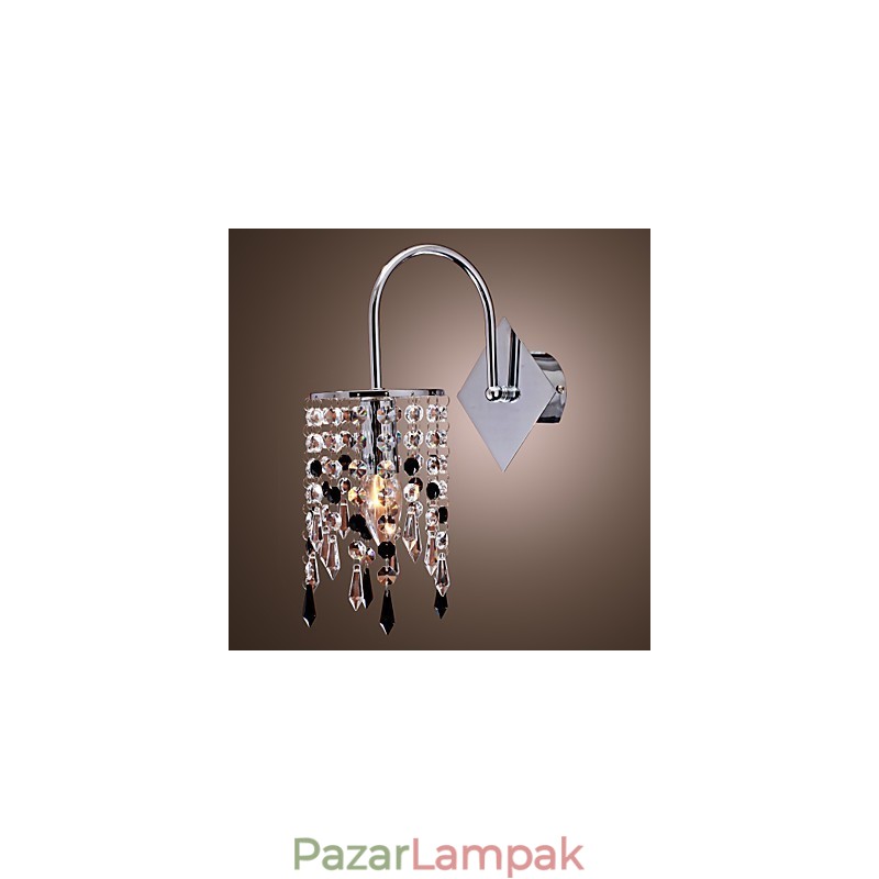 Fali lámpa elegáns kristálycseppel