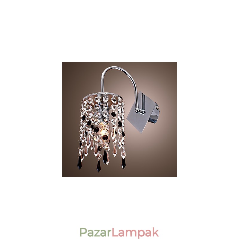 Fali lámpa elegáns kristálycseppel
