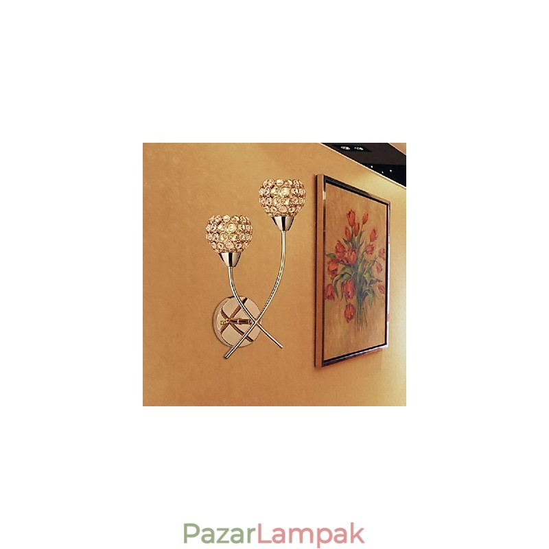 Crystal Golden Fali lámpa 2 Fényben