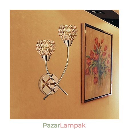 Crystal Golden Fali lámpa 2 Fényben Crystal Golden Fali lámpa 2 Fényben
