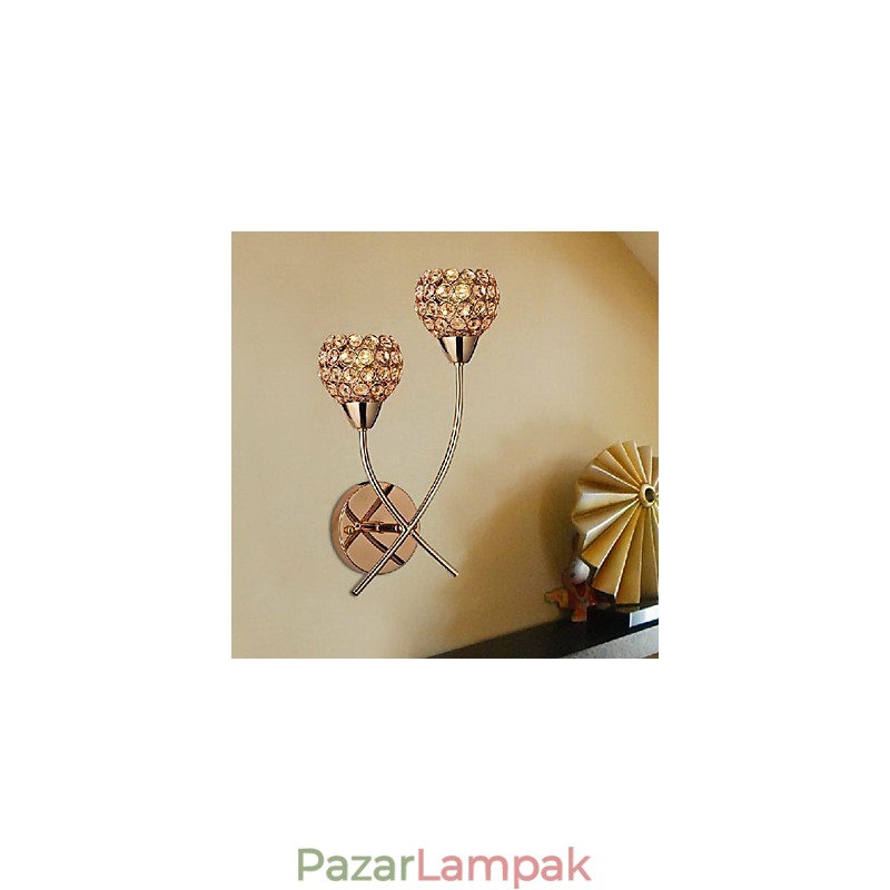Crystal Golden Fali lámpa 2 Fényben