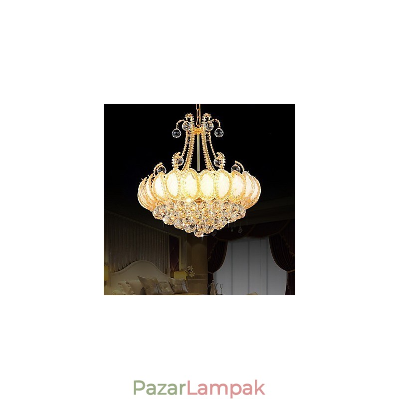 Modern luxus csillár kristály függőlámpa 50 cm átmérőjű, 8 db izzót tartalmaz