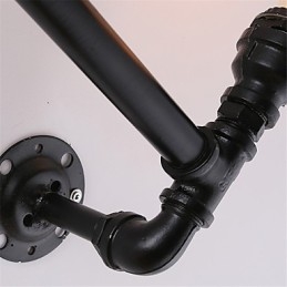 2 Fej Vintage Ipari Pipe Fali Lámpák Fekete Kreatív Fények Étterem Kávézó Bár Dekorációs világítás