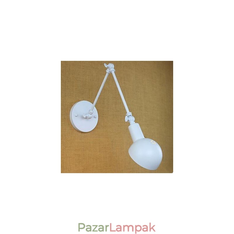 Fehér dupla fesztivál fali lámpa Kovácsoltvas hosszú kar