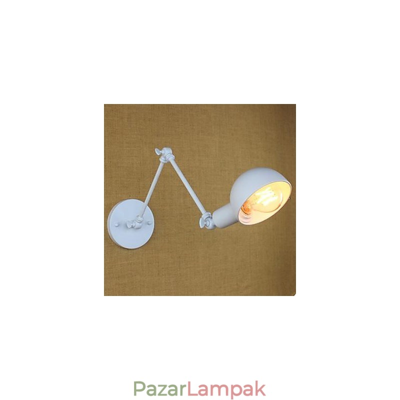 Fehér dupla fesztivál fali lámpa Kovácsoltvas hosszú kar